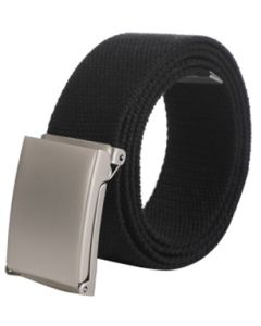 Wholesale webbing belts in plain black.  Also available khaki green webbing belts and gay pride webbing belts such as lesbian, pansexual,, non binary, transgender