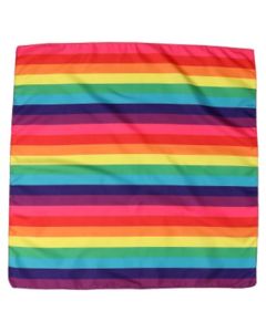 Wholesale  gay pride bandana neckerchief.  Original 1978 flag colours.  Also available non binary, progressive, pansexual, straight ally, bisexual, lesbian, transgender.