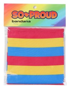 Wholesale pansexual pride bandana neckerchief.  Also available non binary, progressive, new 8 colour, straight ally, bisexual, lesbian, transgender, MLM 