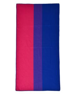 Wholesale bisexual pride microfiber beach towel 70cm x 140cm  LGBTQ beach towels available in rainbow, new 8 colour, non binary, lesbian and transgender.