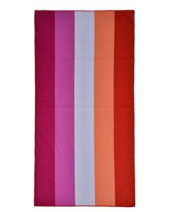 Wholesale lesbian pride microfiber beach towel 70cm x 140cm  LGBTQ beach towels available in rainbow, new 8 colour, bisexual, non binary and transgender.