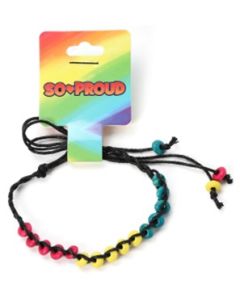 Wholesale pansexual pride friendship bracelet with beads.