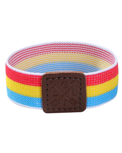 Wholesale gay pride elasticated wrist bands in pansexual flag colours.  Ideal for gay pride festivals and gifts, great gay pride accessories.