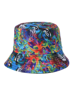 Wholesale psychadelic print bucket hat great festival hat.  