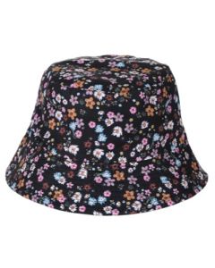 Wholesale ladies bucket hats with lovely floral print on black These ladies floral sun hats are fast selling and make perfect sun hats. Great festival hats or festival wear accessories