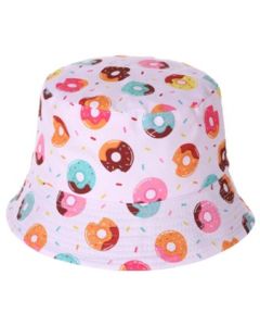 Wholesale childrens sun hats bucket hats fisherman hats for kids or very small headed people.  Fashionable girls sun hats in fast selling designs, donut doughnut design