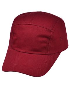 Wholesale 5 panel caps red maroon burgundy five panel cap.  These 5 panel caps are available in a variety of colours.  The five panel caps make great sun hats or festival hats.