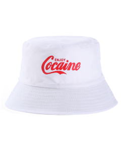 Wholesale enjoy coke bucket hat white wording on red