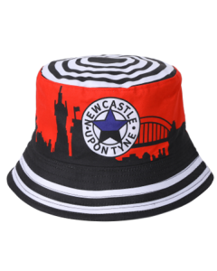 Wholesale Newcastle bucket hats in red.  Fast selling Newcastle sun hat, rave hat, bucket hat.