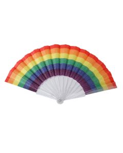 Hand held gay pride glitter fan