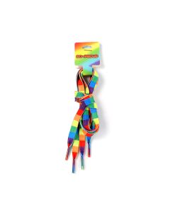 Wholesale rainbow gay pride shoe laces.  Ideal gay pride accessories.  Also available bisexula, transgender, pansexula, non binary and lesbian shoe laces.