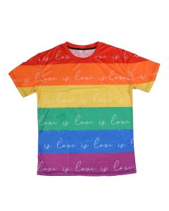 Wholesale Gay Pride T shirt with rainbow stripes and text