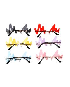 Wholesale Laser cut sunglasses squiggle design mixed colours