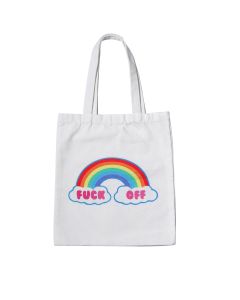 Wholesale Rainbow FUCK OFF Canvas Tote Bag