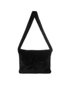 Black Fluffy FAux Fur Shoulder Bag