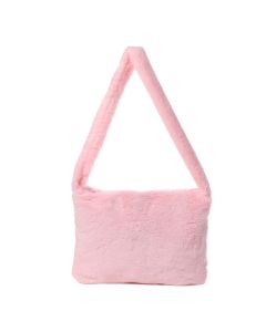 Fluffy Faux Fur Shoulder Bag Baby Pink