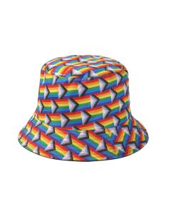 Wholesale progressive pride flag bucket hats.  Ideal fast seller for any gay pride festival or event or gay pride shop or web site.