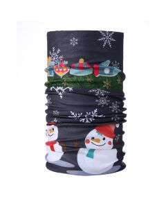 Christmas Snood Type Face Mask With Snowmen MS29