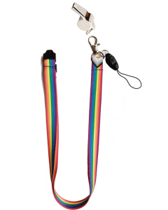 New progressive pride safety lanyard with hfree whistle