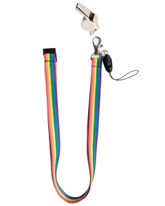 Gay pride safety lanyard with free whistle