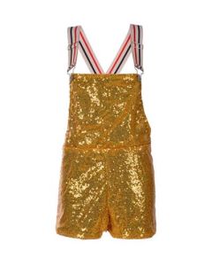 Short Gold Sequin Dungarees
