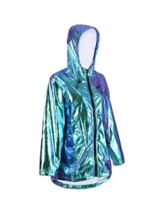 Blue Holographic Raincoat