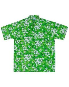 Floral Hawaiian Shirt Green