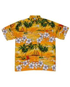 Hawaiian Shirt With Palm Tree Yellow
