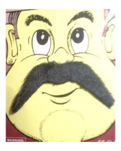 False moustache on display card