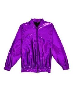 Purple Holographic Bomber Jacket