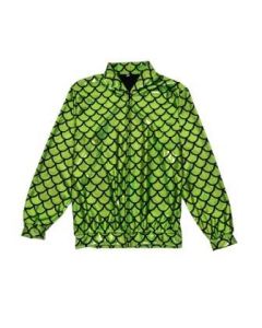 Green Scale Holographic Bomber Jacket