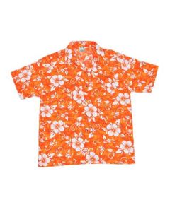 Floral Hawaiian Shirt Orange