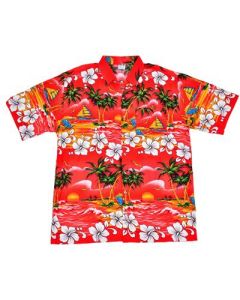 Hawaiian Shirt With Palm Trees Red