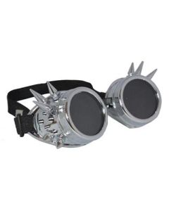 Steam punk goggles w rivet silver