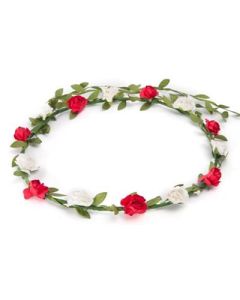 Flower garland red and white