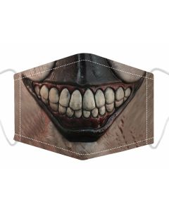 Horror Smile Print, 3 Layer, Adjustable Face Mask With Free Filters and Plush Packaging.
