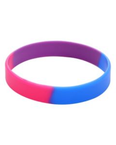 Wholesale bisexual pride silicone bracelet LGBTQ wristband, slim.  Also available , rainbow silicone bracelet and transgender silicone bracelet wristband.
