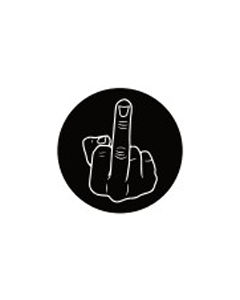 Wholesale MIDDLE FINGER Plastic Badge Black Background