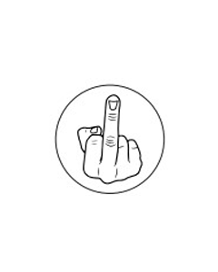 Wholesale MIDDLE FINGER Plastic Badge White Background