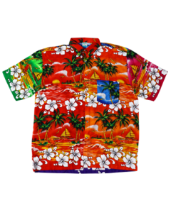 Wholesale Mixed Panel Hawaiian Shirts With Flowers and Palms