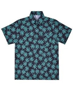 Wholesale ganja print button shirt with collar 3 sizes available.  Great festival shirt, loads of smiley face stuff to choose from.
