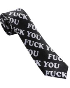 Wholesale novelty print neckties, offensive wording necktie.
