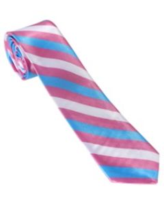 Wholesale transgender pride necktie in transgender colours.  Also available rainbow pride necktie, lesbian neck tie, bisexual necktie non binary neck tie and MLM necktie.