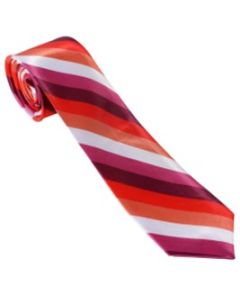 Wholesale lesbian pride neck ie in rainbow colours.  Also available rainbow pride neck ie, bisexual neck tie, transgender necktie non binary neck tie and MLM necktie.