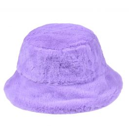 lilac fluffy bucket hat