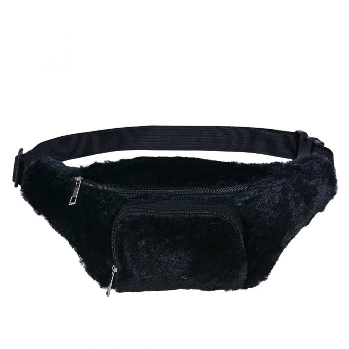 black fluffy bag