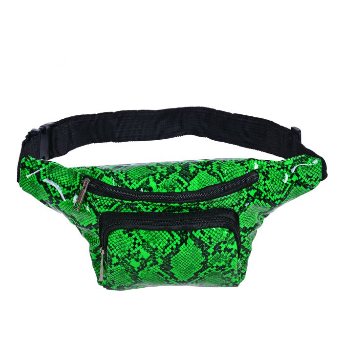 neon snake print bum bag